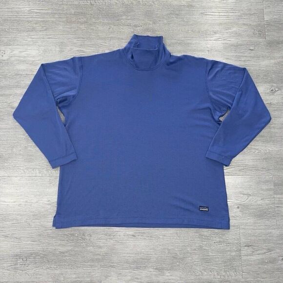 VTG Patagonia Capilene Mens XL Blue Long Sleeve Base Layer Shirt Made in USA - Picture 1 of 12